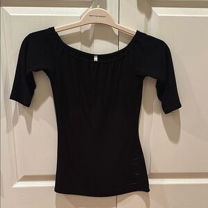 Black Fitted Bodysuit Off the Shoulder Top